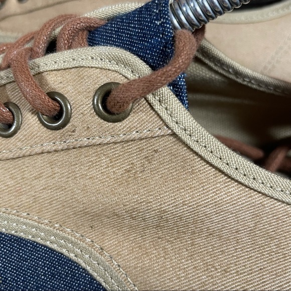 Vans Canvas Lo Two Tone Sneaker Blue Tan Lace up - Picture 2 of 13